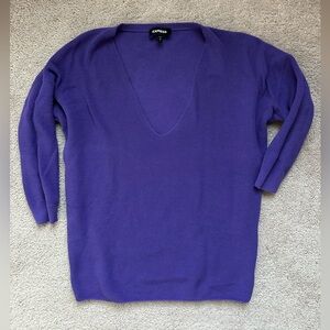 Express Women's Purple V Neck 3/4 Sleeve Sweater